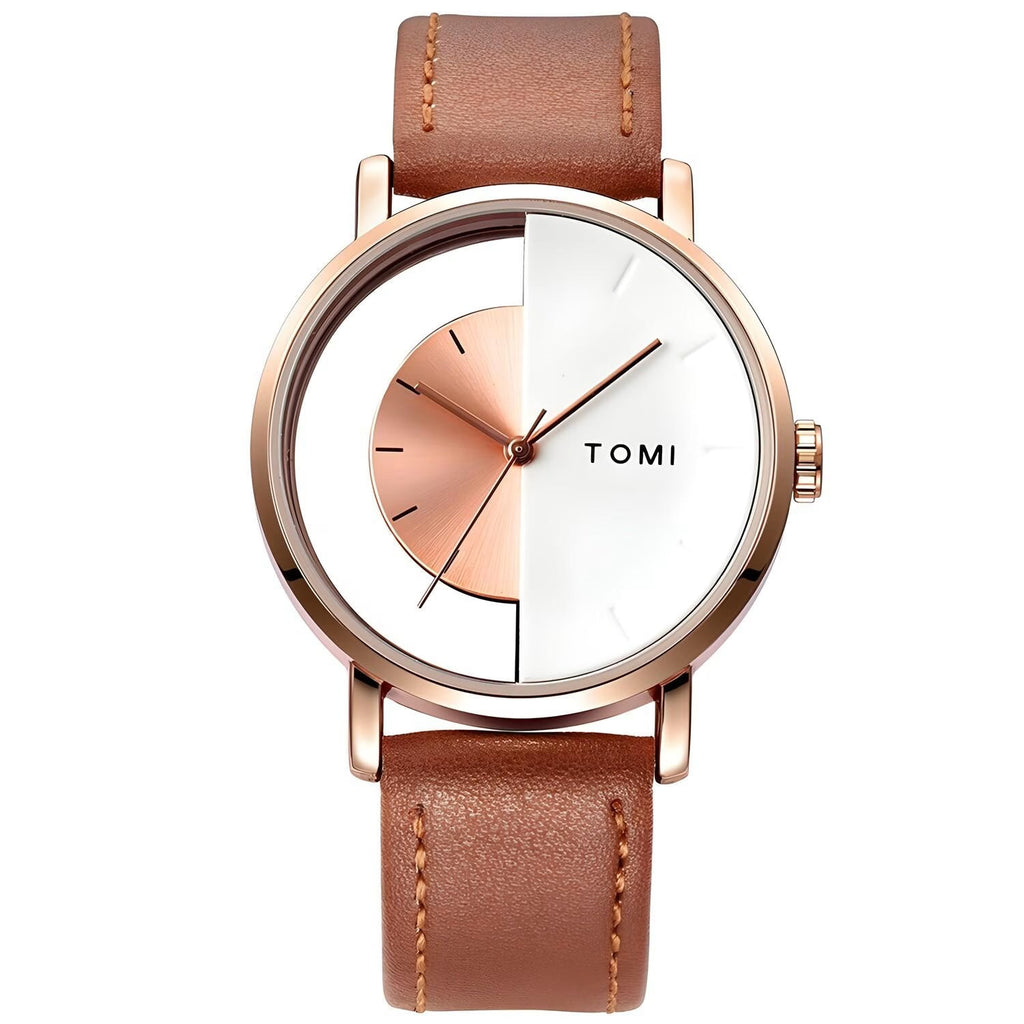 TOMI T-080 Unisex Watch Half Transparent