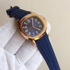 Square Rubber Strap Watch - Gold