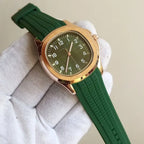 Square Rubber Strap Watch - Gold