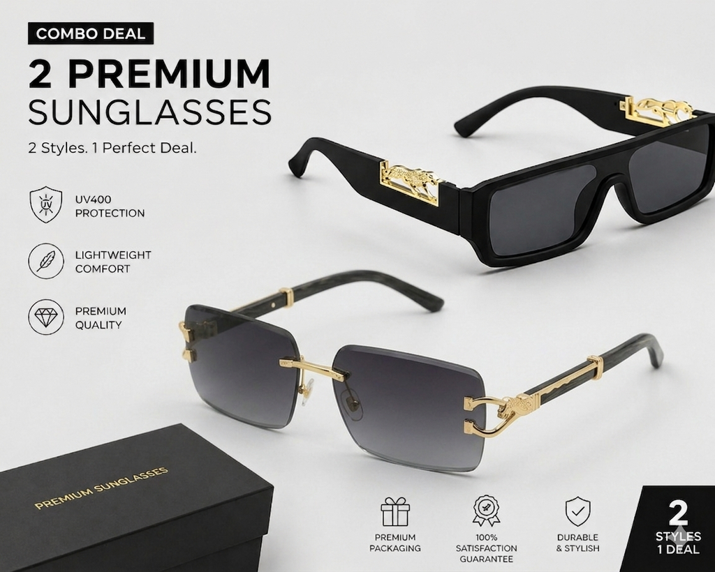 2-in-1 Luxury Panther Collection – Exclusive Sunglasses Combo Deal