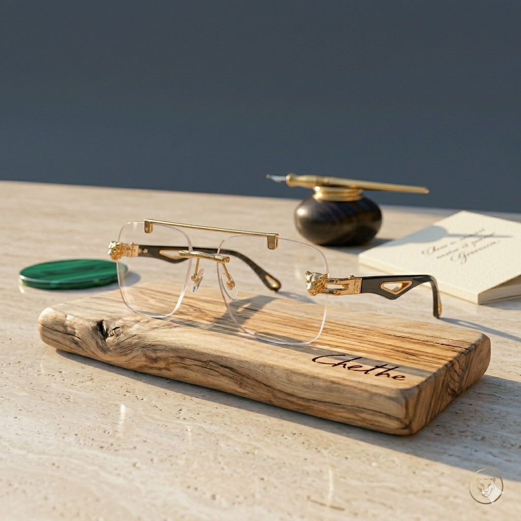Panther Edition Photochromic Glasses - Gold & Black(open Allowed)