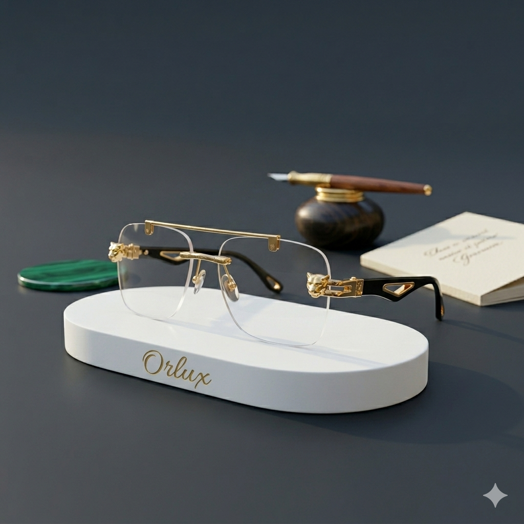 Panther Edition Photochromic Glasses - Gold & Black(open Allowed)