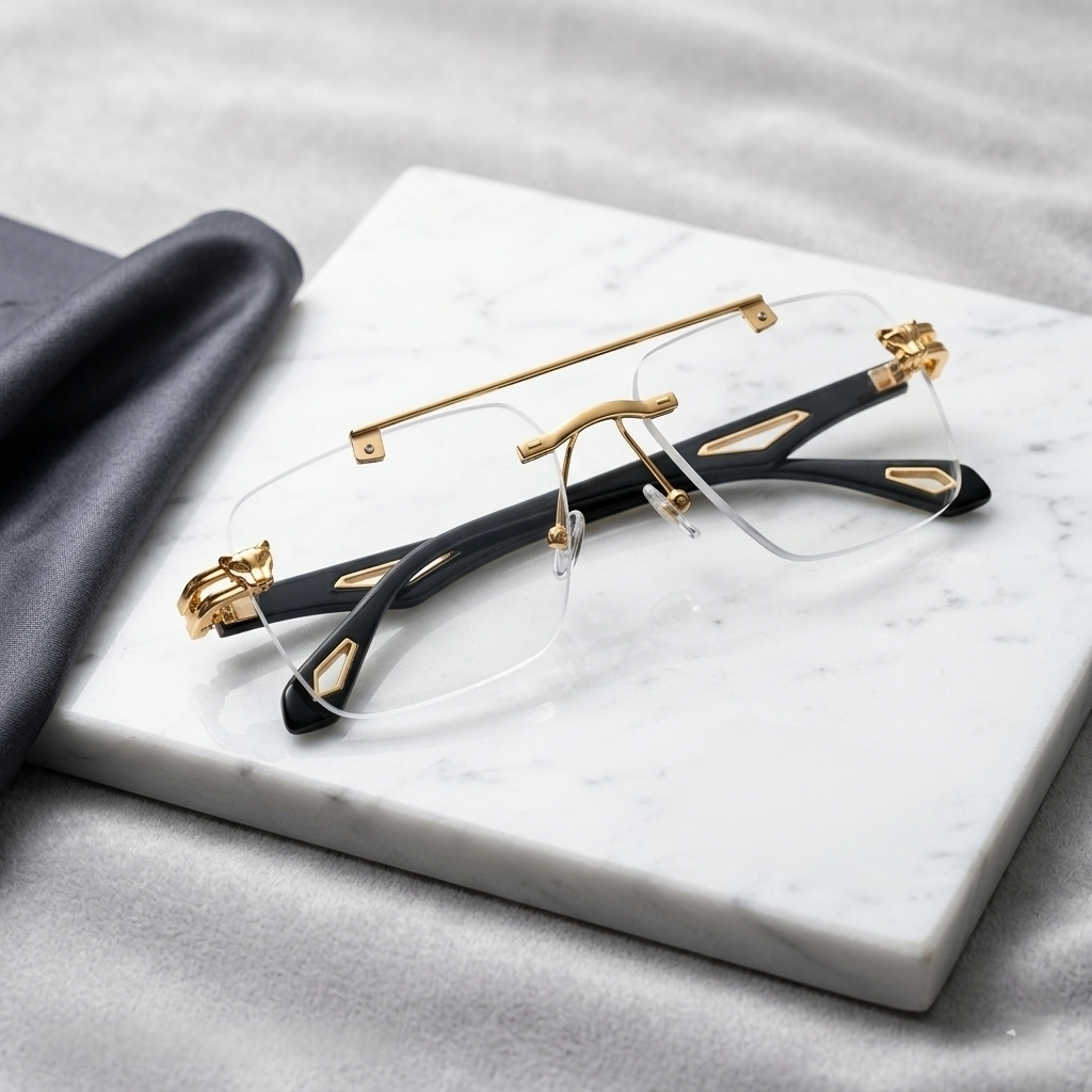Panther Edition Photochromic Glasses - Gold & Black(open Allowed)